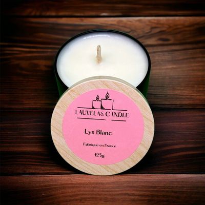 Bougie coulée lys blanc, 125 g
