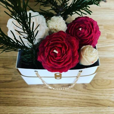 Bougie sac floral, 200 g